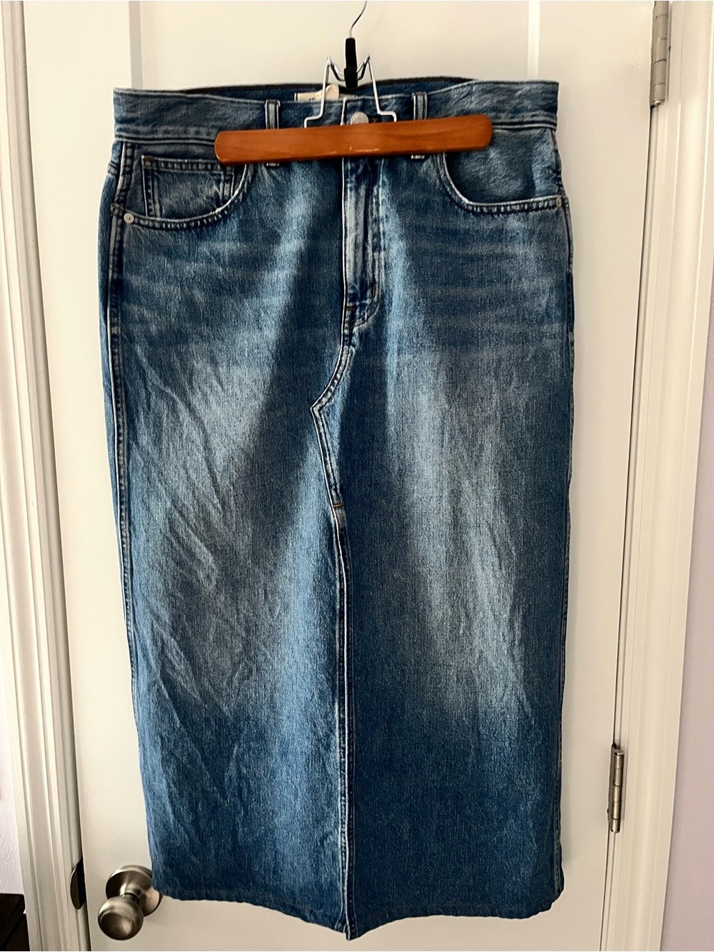 Madewell Blue Denim Midi Skirt